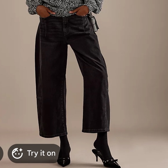 Anthropologie Denim - Pilcro Heritage Curve Mid-Rise Barrel Jeans BLACK